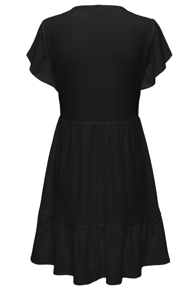 ONLSANDRA S/S V-NECK DRESS JRS 15289687 Black